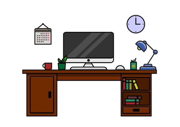 computer desktop vector flat design