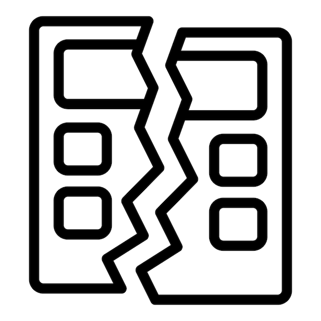 Computer destroy icon outline vector Data loss