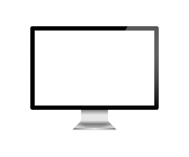 Vector computer display isolated on white background