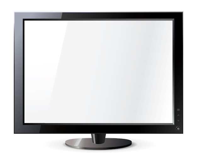 computer display isolated on white. frontal view. vector illustration