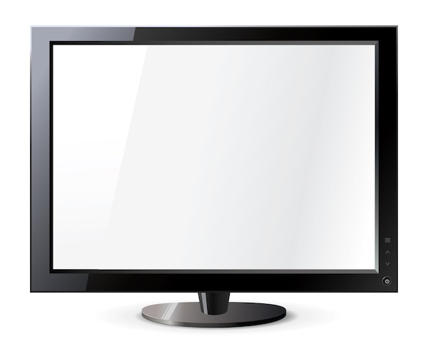 Computer display isolated on white. frontal view. vector illustration