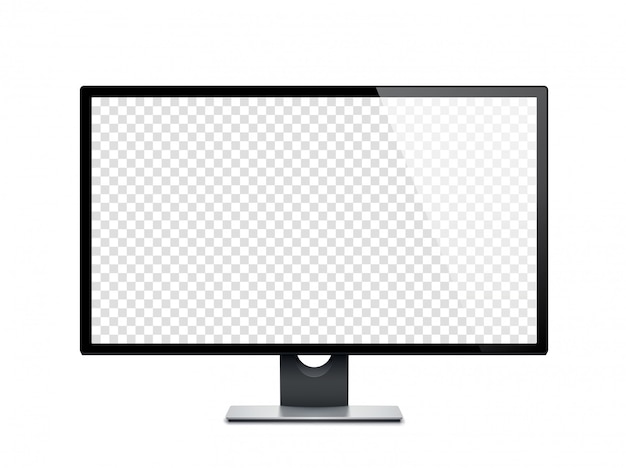 Vector computer display, monitor, realistic, 3d, isolated