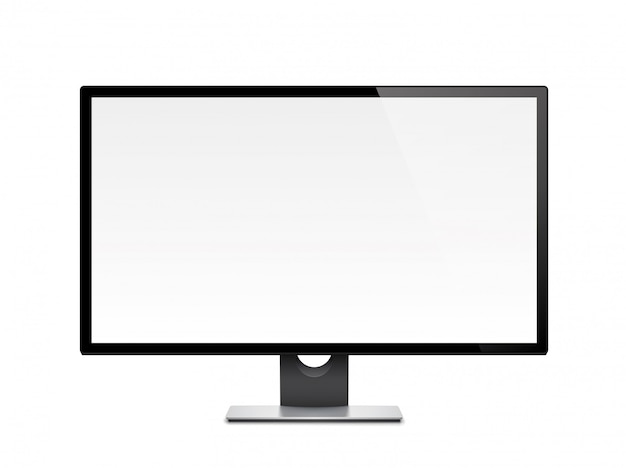 Vector computer display, monitor, realistic, 3d, isolated