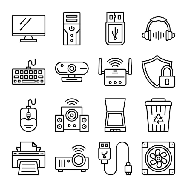 Computer en hardware pictogram vector