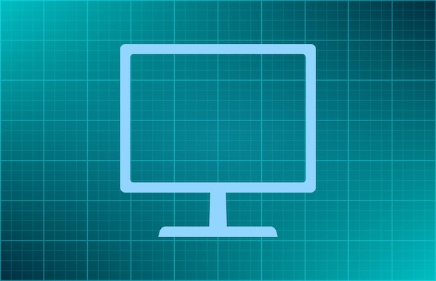 Computer equipment monitor laptop symbol vector illustration on blue background eps 10