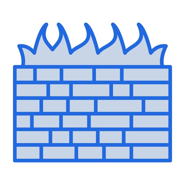 Computer Firewall Blue Tone Illustration