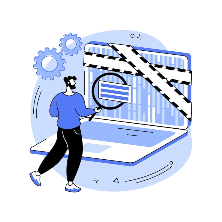Vector computer forensics abstract concept vector illustration