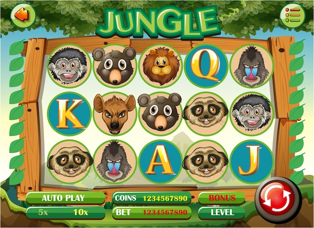 Modello di gioco per computer con tema jungle