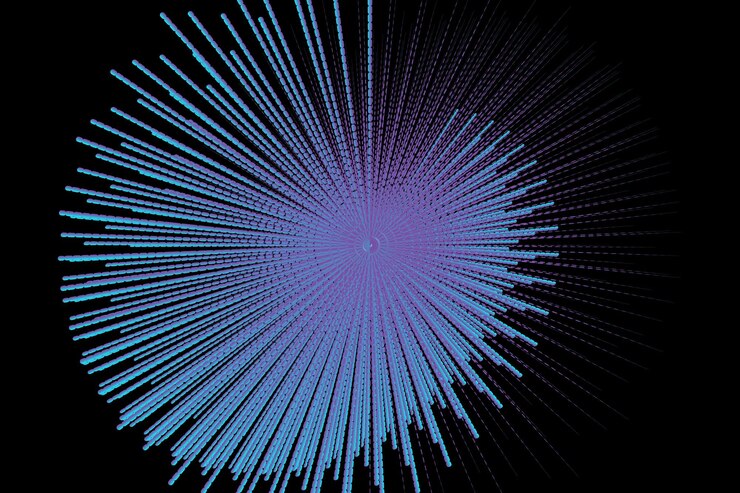 Vector a computer generated image of a large purple and blue spiral