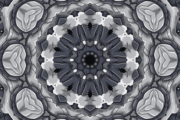 Computer generated seamless kaleidoscope flower pattern illustration