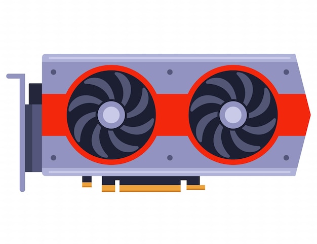 Computer grafische kaart voor goede games. Platte vectorillustratie geïsoleerd op een witte achtergrond.
