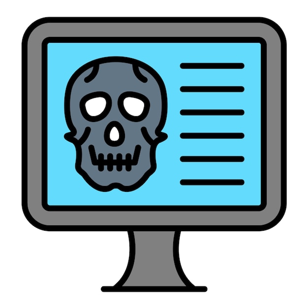 Vector computer hacked flat illustration