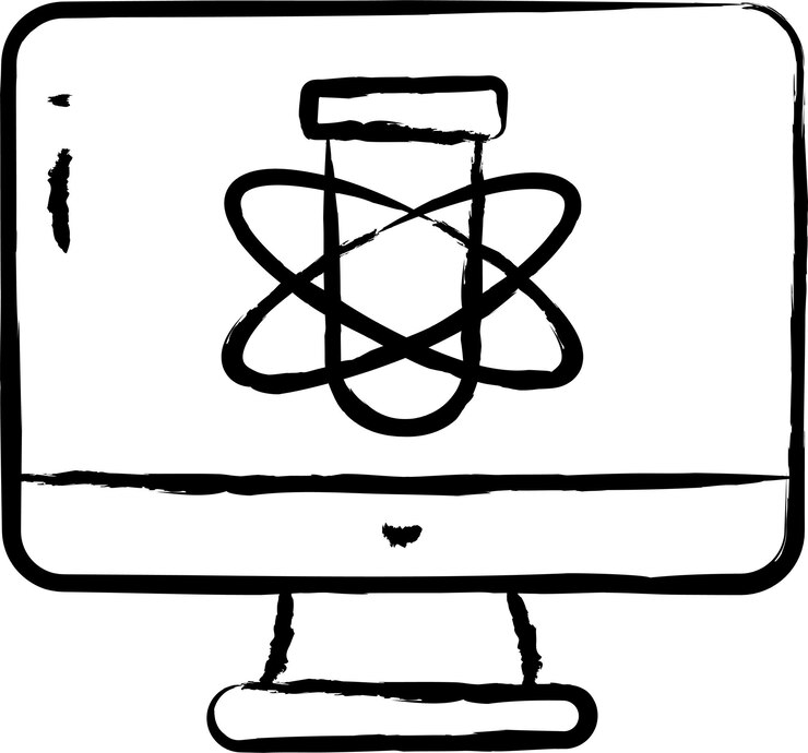 Vector computer hand drawn vector illustration