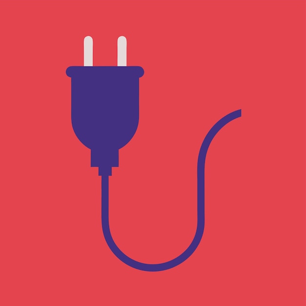 Computer Hardware Components Parts and Devices Featuring Power Cord Vector Style Design