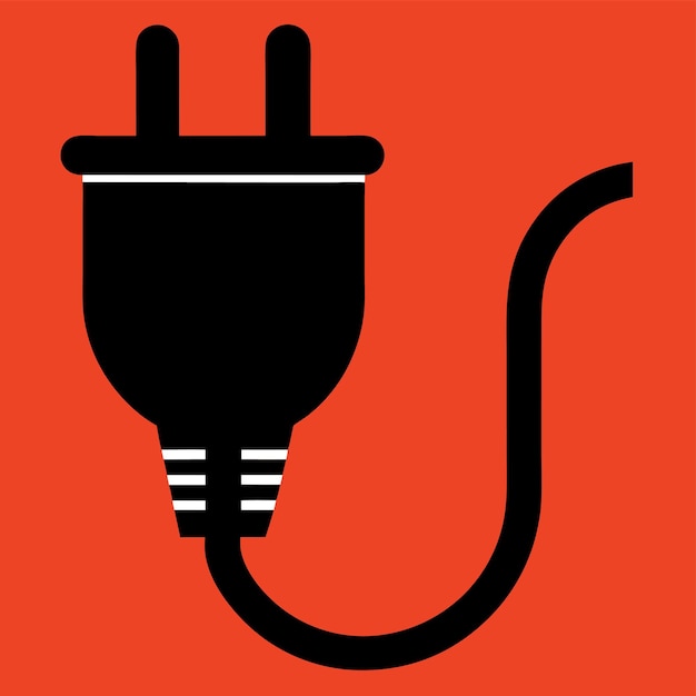 Computer Hardware Components Parts and Devices Featuring Power Cord Vector Style Design