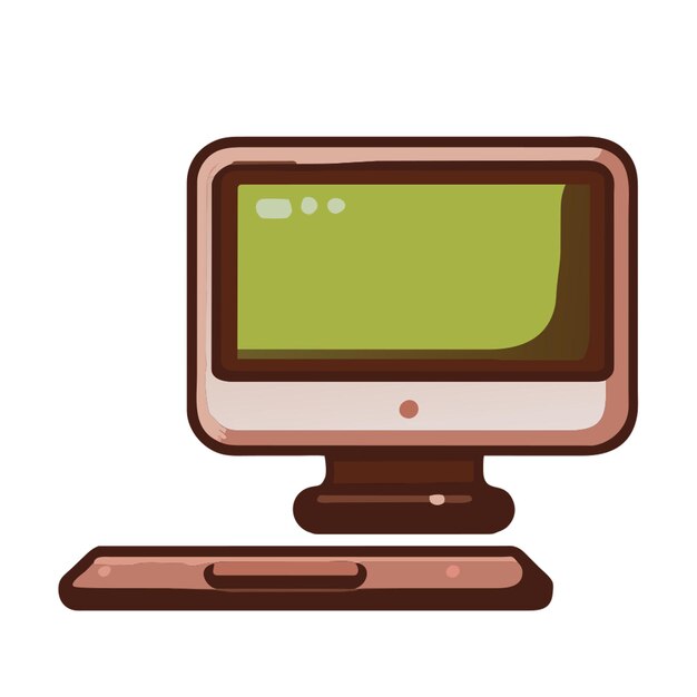 computer icon colored outline