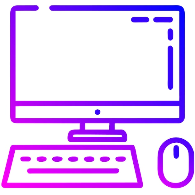 Vector computer icon outline gradient