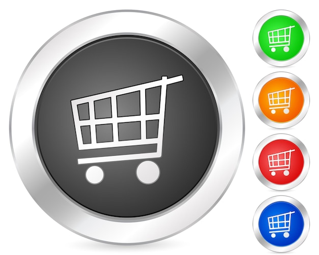 Vector computer icon shopping cart