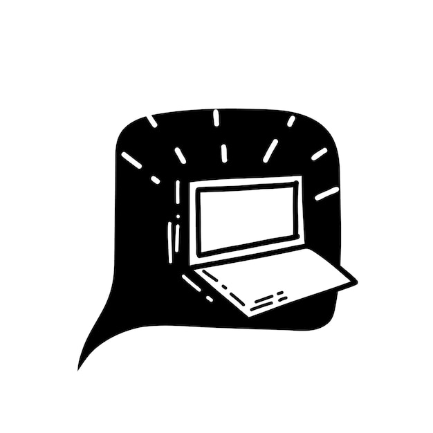 Computer illustration in black color in doodle style