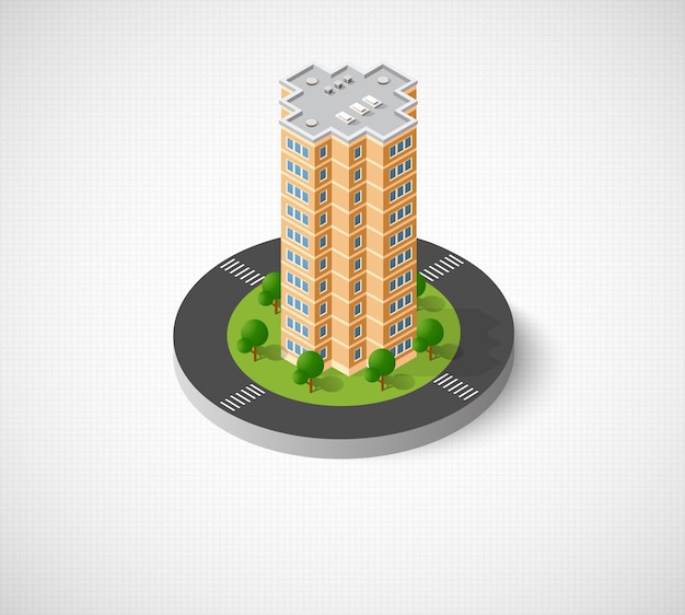 Computer internet icon isometric 3d landscape of