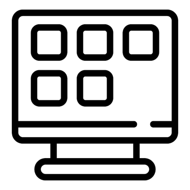컴퓨터 인터넷 아이콘 개요 벡터 Tv 원격 비디오 게임 wifi