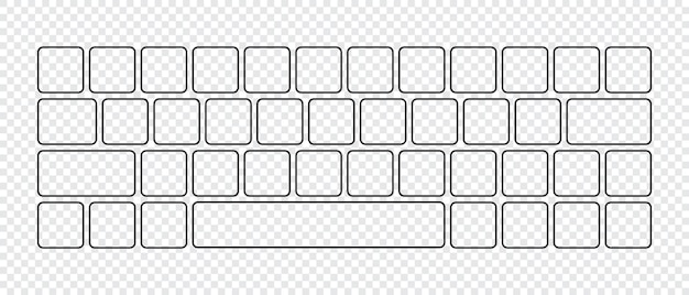 コンピュータキーボードのグラフィック用のボタンレイアウトテンプレート 現代のコンピュータキーボード ベクトルイラスト