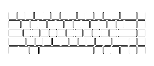 コンピュータキーボードのグラフィック用のボタンレイアウトテンプレート 現代のコンピュータキーボード ベクトルイラスト