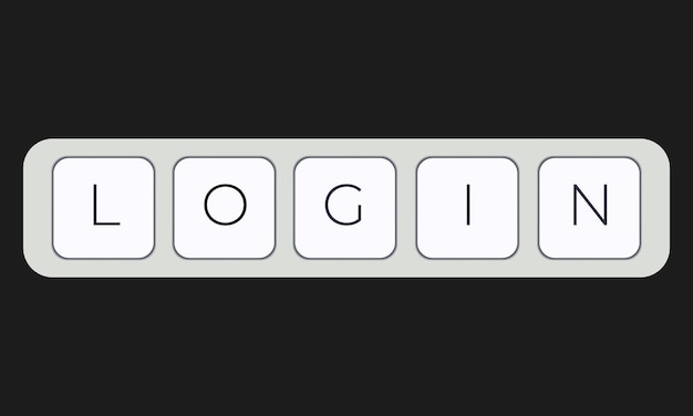 Computer keyboard key with key login Keyboard keys icon button