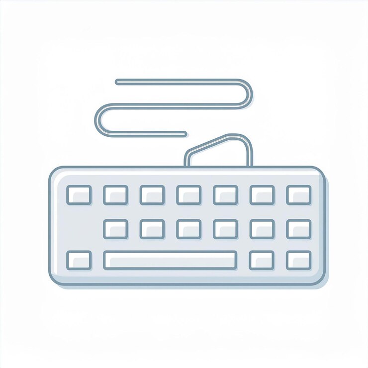 Vector a computer keyboard with the number 5 on it