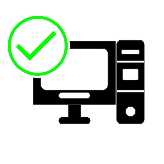 computer or laptop icon with checklist