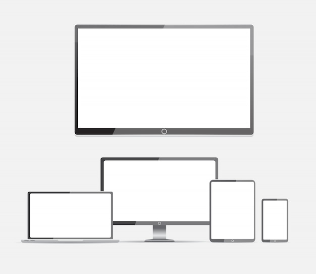 ベクトル コンピューター。液晶モニター、ラップトップ、タブレット、携帯電話