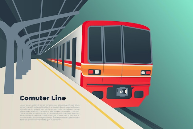 Computer lijn trein Vector illustratie