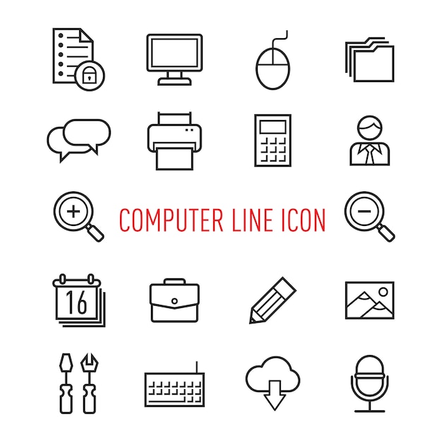 Computer line icon