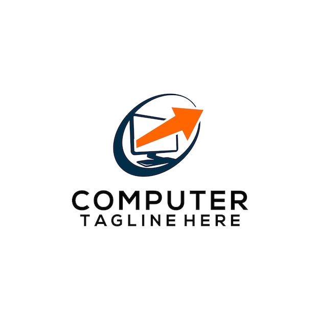 Computer logo concept geïsoleerd in witte achtergrond technologie logo vector