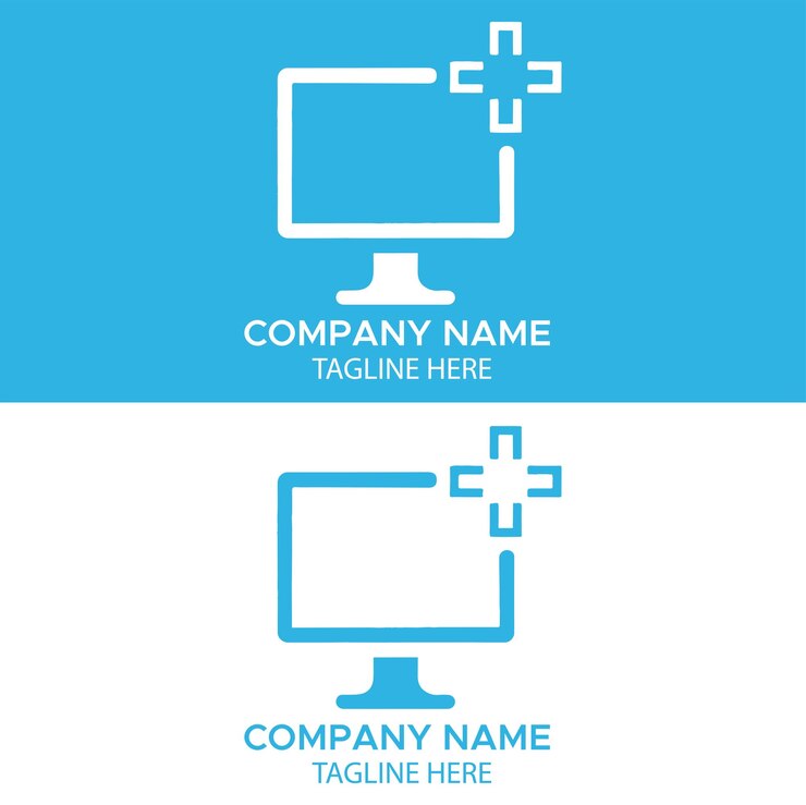 Vector computer logo design template