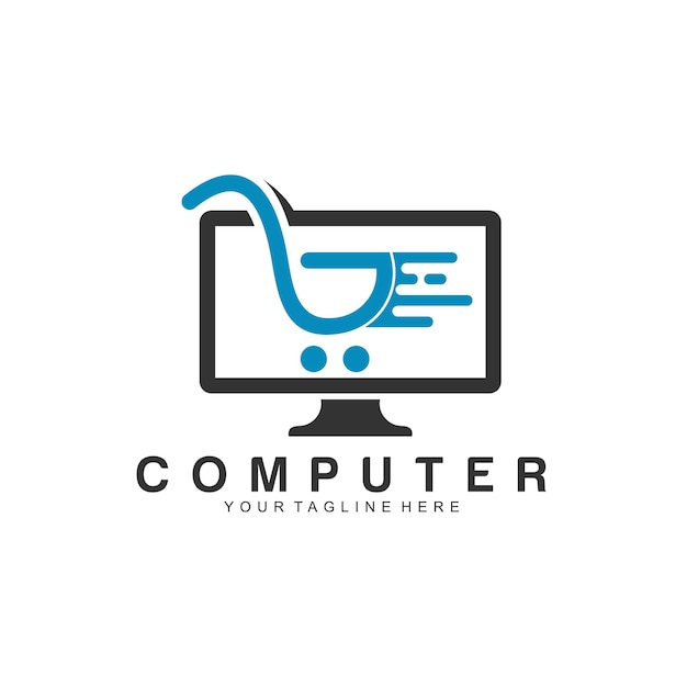 Computer logo vector design template