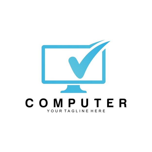 Computer logo vector design template