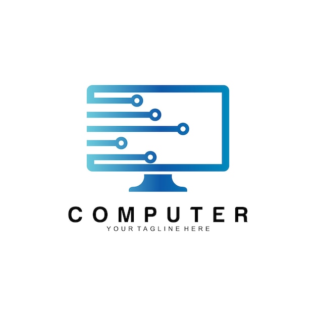 Vector computer logo vector design template