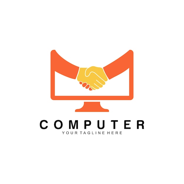 Computer logo vector ontwerpsjabloon
