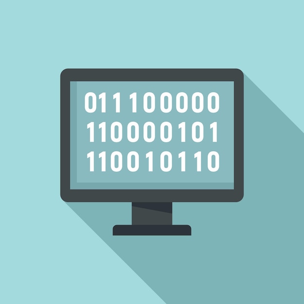 Computer machine learning pictogram Vlakke afbeelding van computer machine learning vector pictogram voor webdesign
