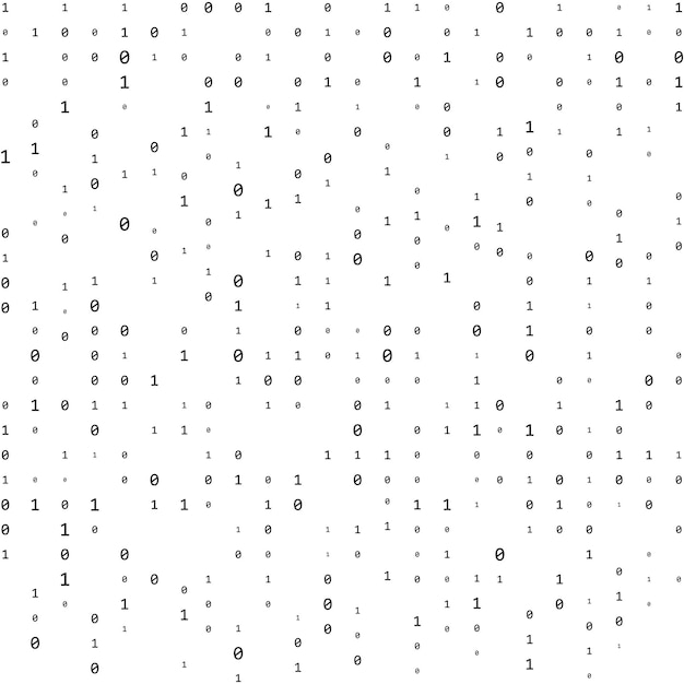 Vector computer matrix stream of binary code digits on the screen binary code graphic data algorithm