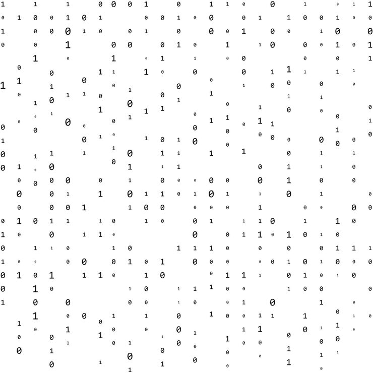 Vector computer matrix stream of binary code digits on the screen binary code graphic data algorithm