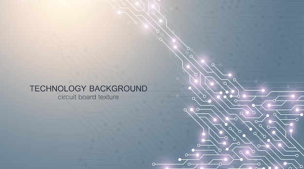 Computer moederbord vector achtergrond met printplaat elektronische elementen. elektronische textuur voor computertechnologie, engineering concept. moederbord computer gegenereerde abstracte illustratie.