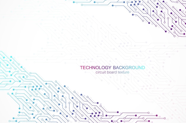 Computer moederbord vector achtergrond met printplaat elektronische elementen elektronische textuur voor