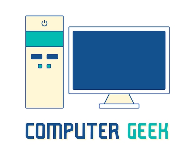 Компьютер и монитор Открытка ко Дню компьютерного праздника Техника Работа в ИТ-оборудовании Технологии