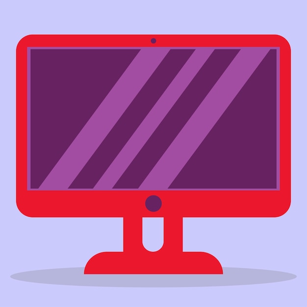 Computer monitor display. computer monitor display with a blank screen. flat vector illustration.