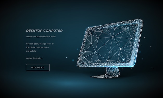 Illustrazione alta tecnologia del monitor del computer.