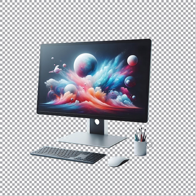 Computer monitor isolated on a transparent background