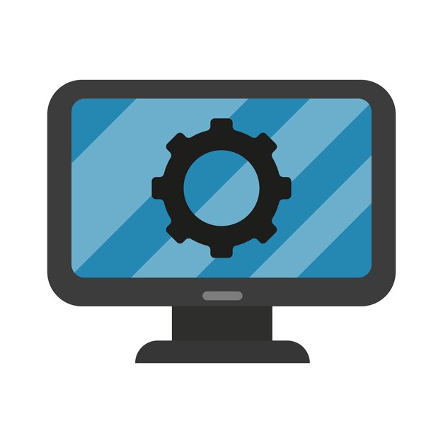 Computer monitor lijn icoon Scherm computer toetsenbord laptop TV beeld weergave beeld venster Vector icoon voor zaken en reclame