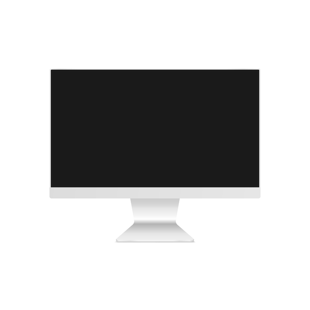 Vector computer monitor mockup. desktop computer with blank screen. computer monitor isolated on white background.